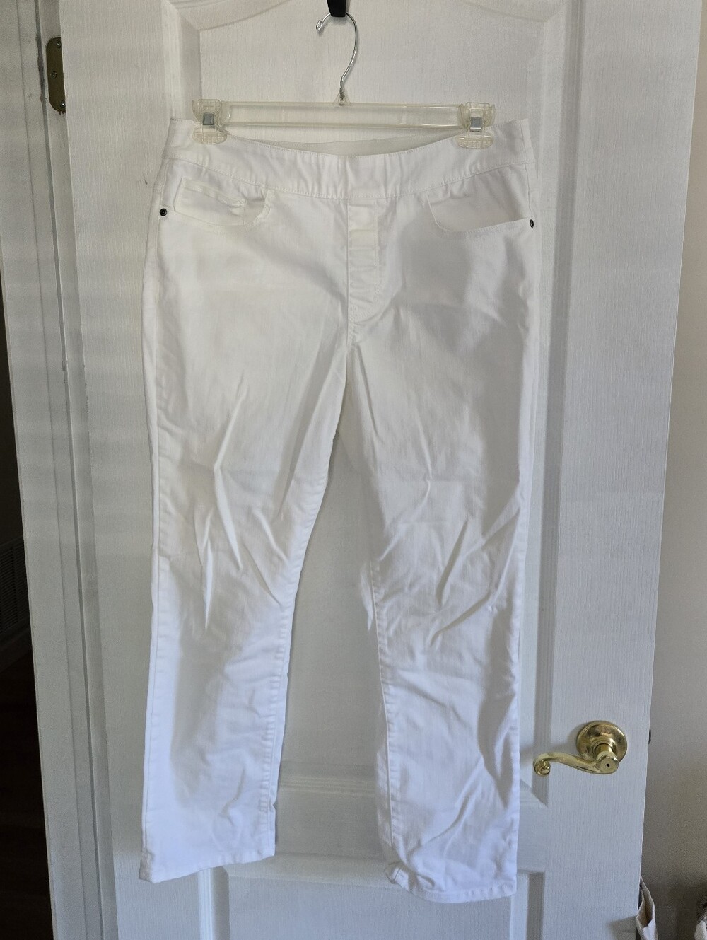 Croft & Barrow Size 14P White Elastic Band Pants